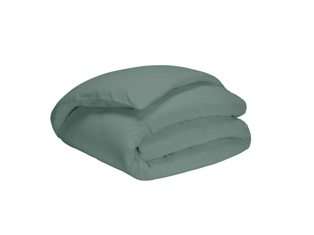 Housse de couette vert de gris 100% coton 200x200 cm