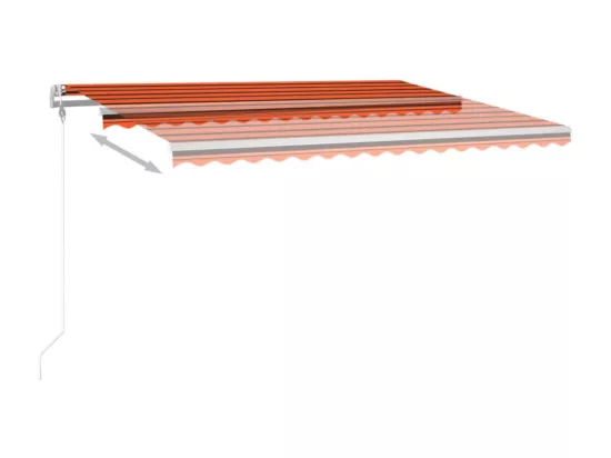 Auvent automatique capteur de vent LED 400x350 cm Orange marron