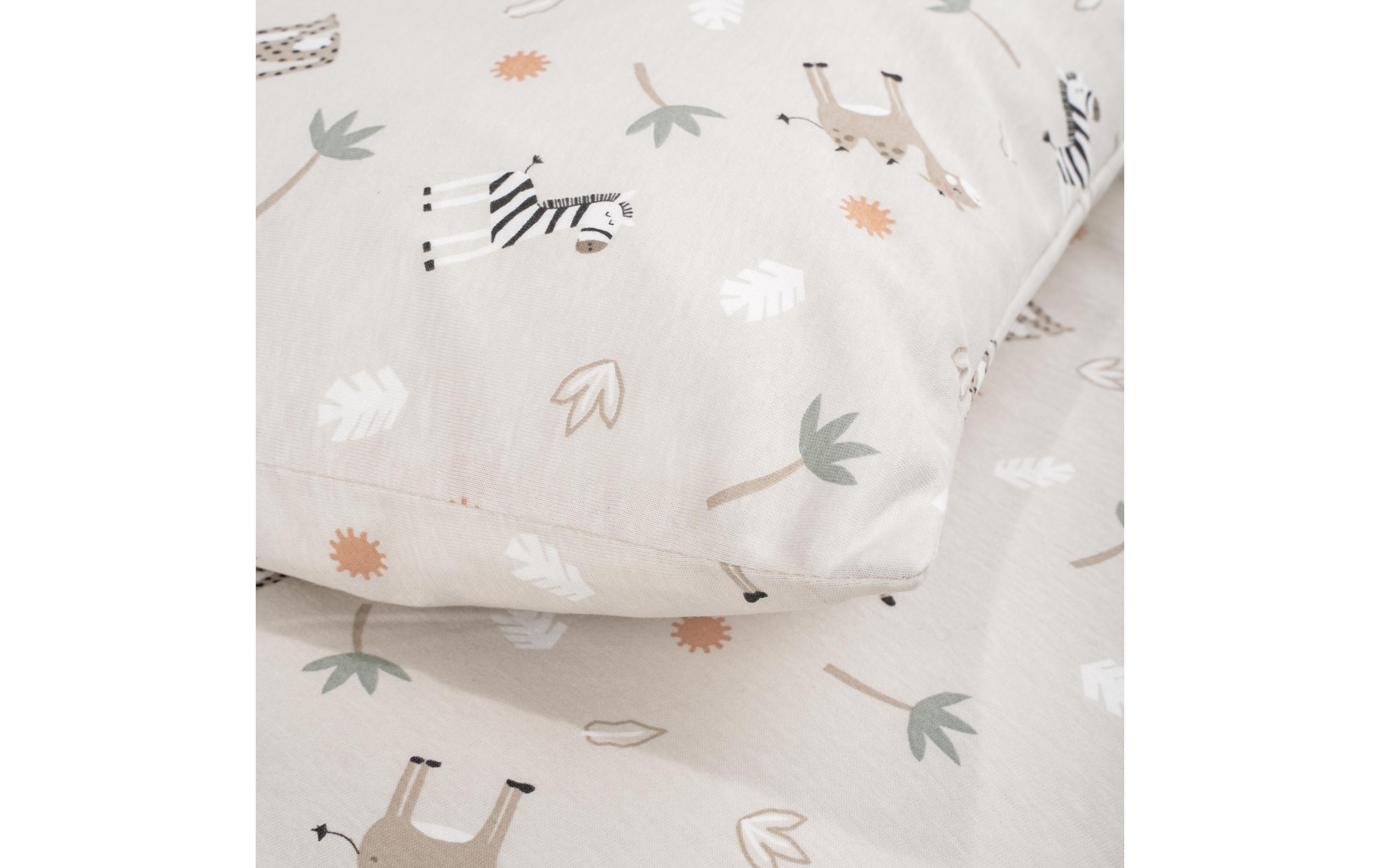 Kinderbettwäsche Jersey Savanne Beige 100 x 135 + 40 x 60 cmBaby- und Kinderbettwäsche aus 100% Jerseybaumwolle