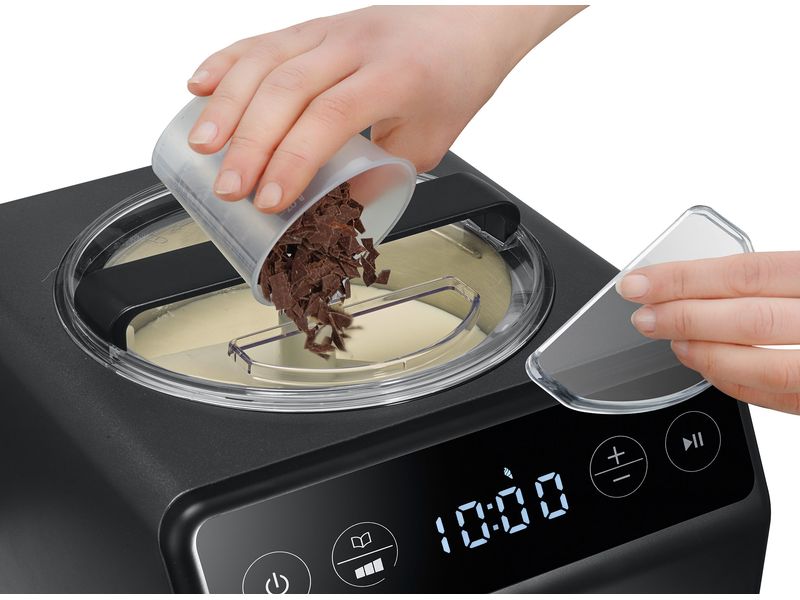 Graef Glacemaschine IM 706 2 l, Schwarz Eismaschine mit Joghurtfunktion