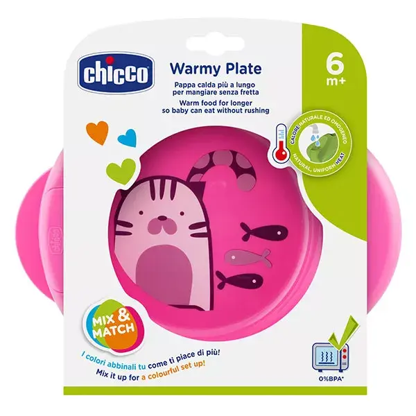 Prato aquecedor 2 em 1 Chicco +6m Rosa