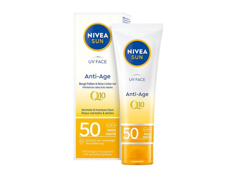 NIVEA SUN Sonnencreme UV Face Anti-Age and Anti-Pigments LS Sofortiger Sonnenschutz schützt vor Hautalterung und Pigmentflecken