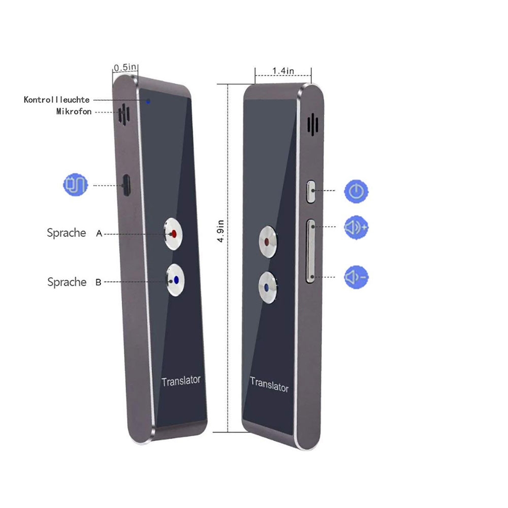 Smart Translator Bluetooth Sprachübersetzer Reise Dolmetscher 41 Sprachen iOS/Android (zum Lernen/Arbeiten)
