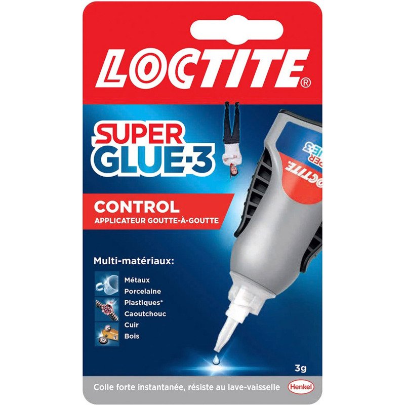 Colle Super glue3 Control Loctite - Flacon de 3 g