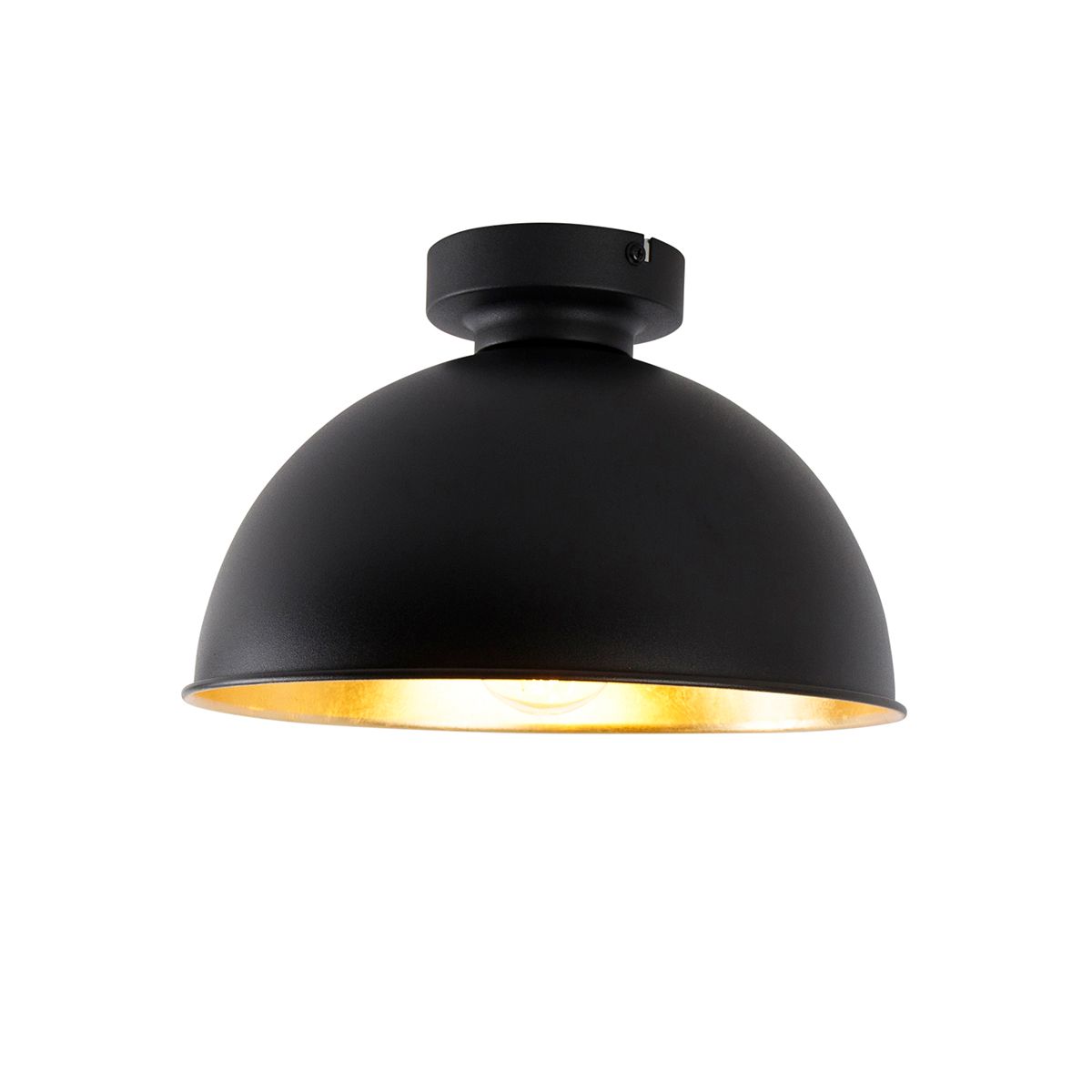 Smart plafondlamp zwart met goud 28 cm incl. Wifi A60 - Magnax