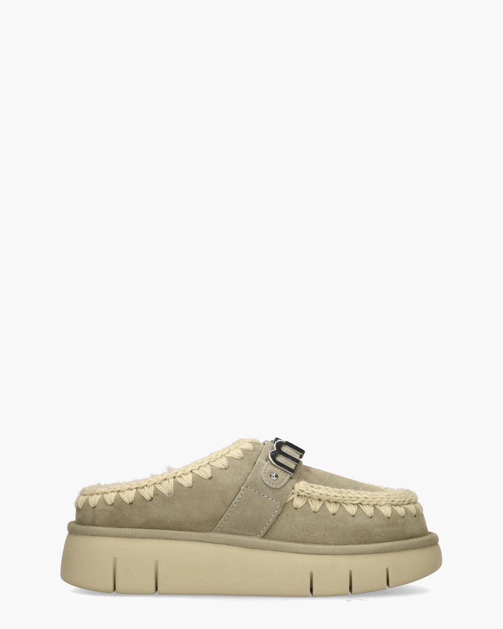 Mou Bounce Glog Metal Logo Groen Damesslippers