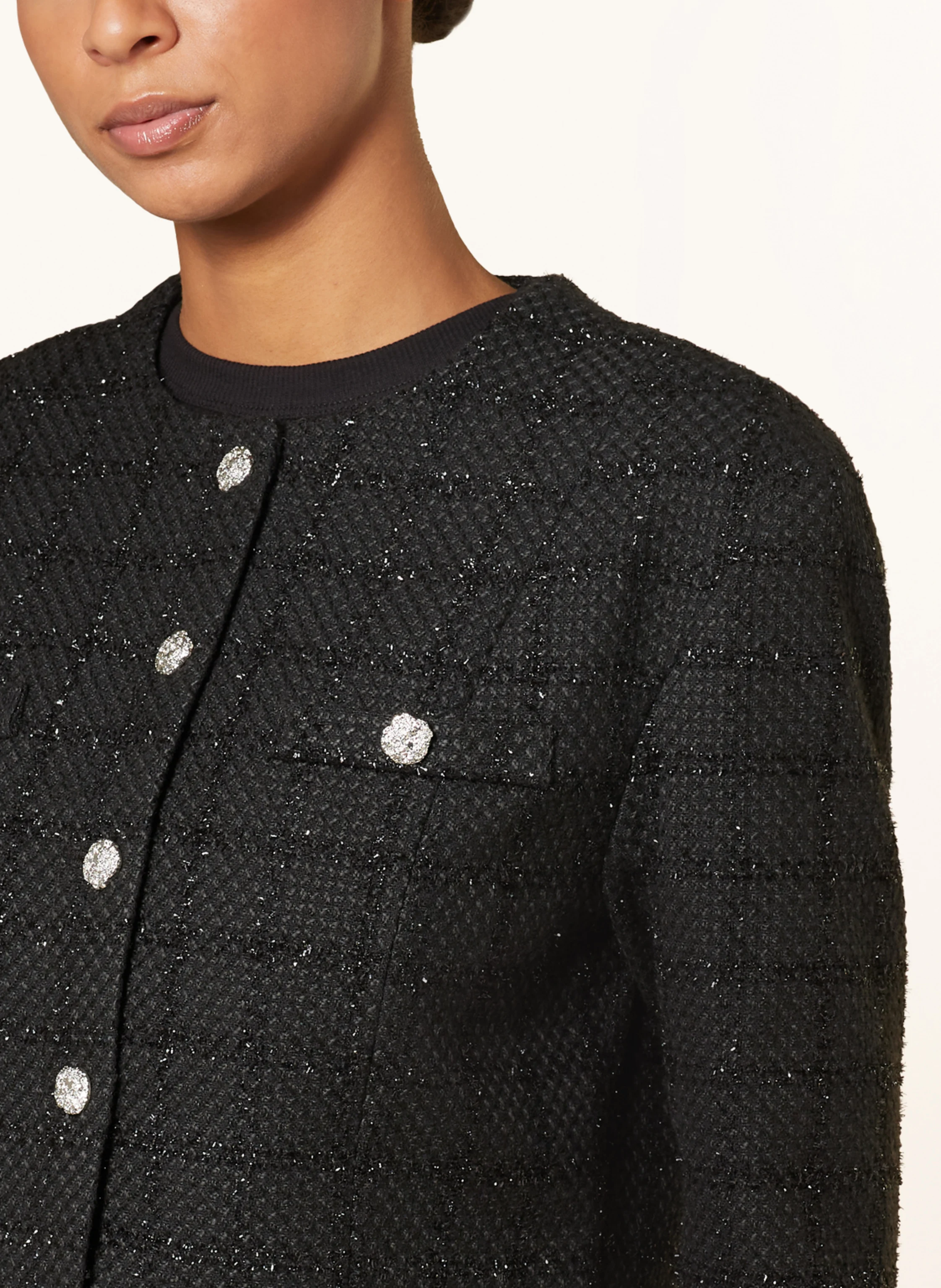 GESTUZ Kastenjacke YOUSEFINEGZ mit Glitzergarn