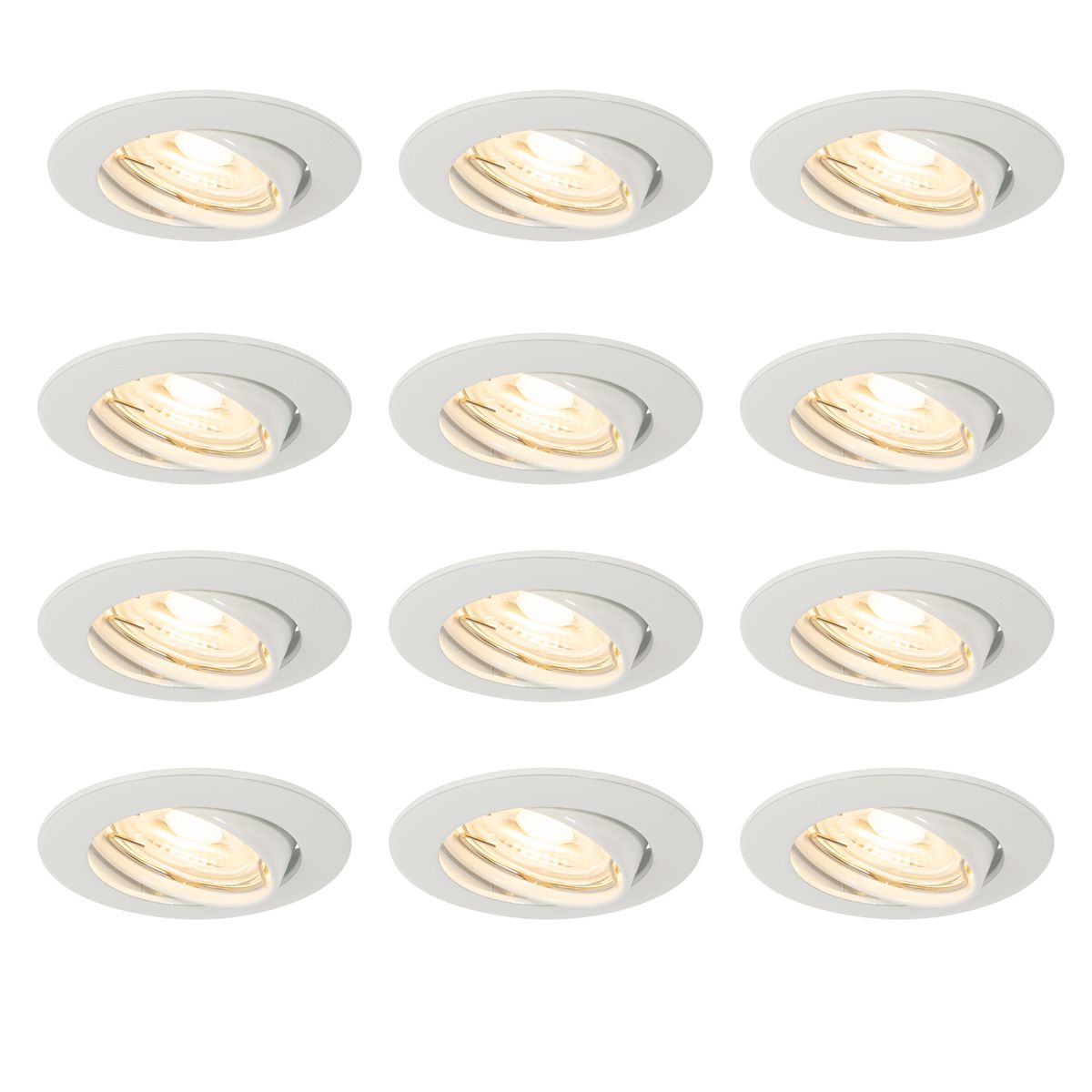 Set van 12 inbouwspots wit GU10 35mm - Edu