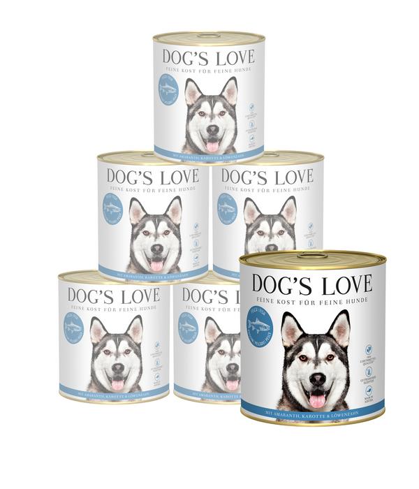 DOG'S LOVE Nassfutter für Hunde Adult, 6 x