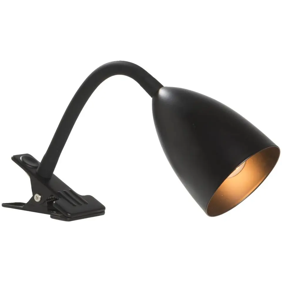 Bureau-klemlamp knijper - zwart metaal - E14 - 35xØ9 cm