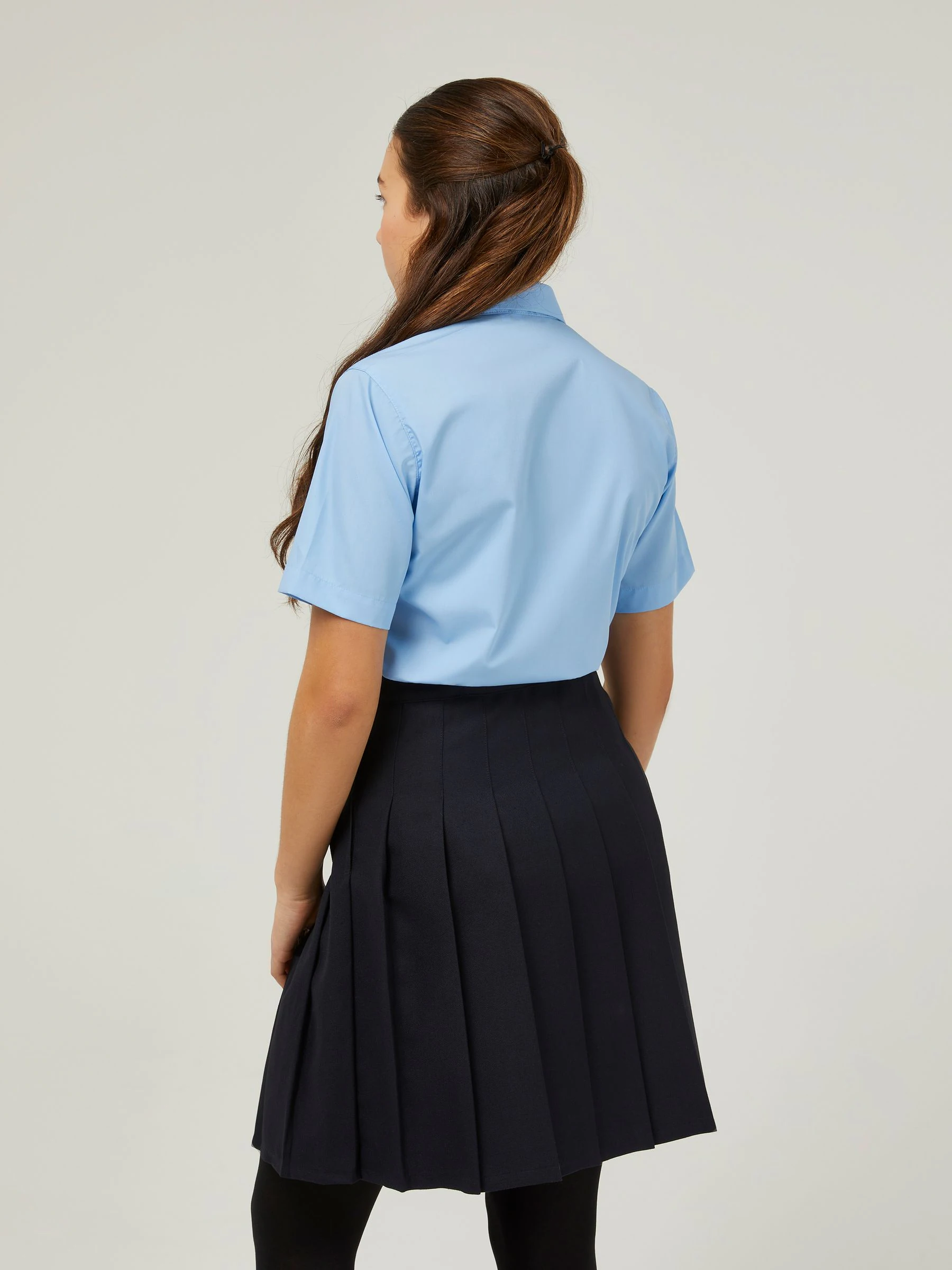 Trutex - Verpakking van 2 blauwe schooloverhemden met korte mouwen en regular fit