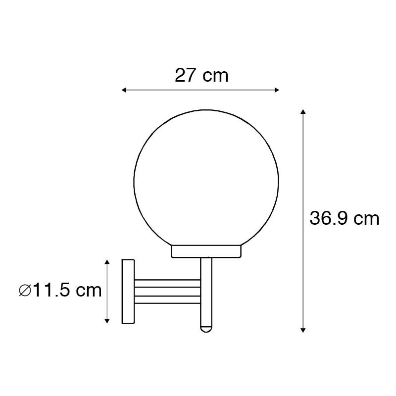 Moderne buitenwandlamp staal RVS IP44 - Sfera