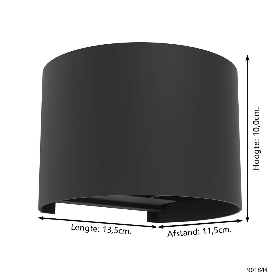 EGLO Calpino 3 Wandlamp - LED - IP54 - Binnen/- Zwart