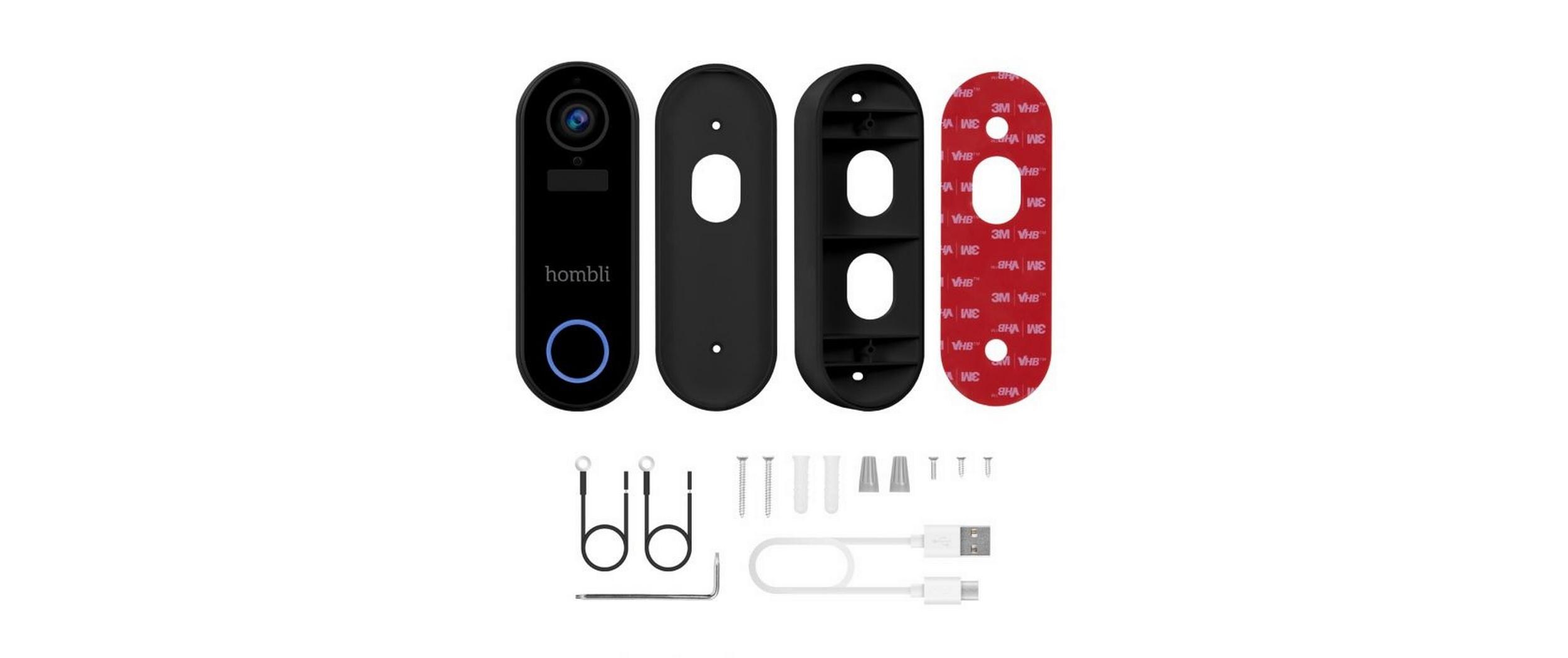Smart Doorbell Pack, Schwarz<br>Hombli Smart Doorbell 2 und Hombli Chime 2 Türgong