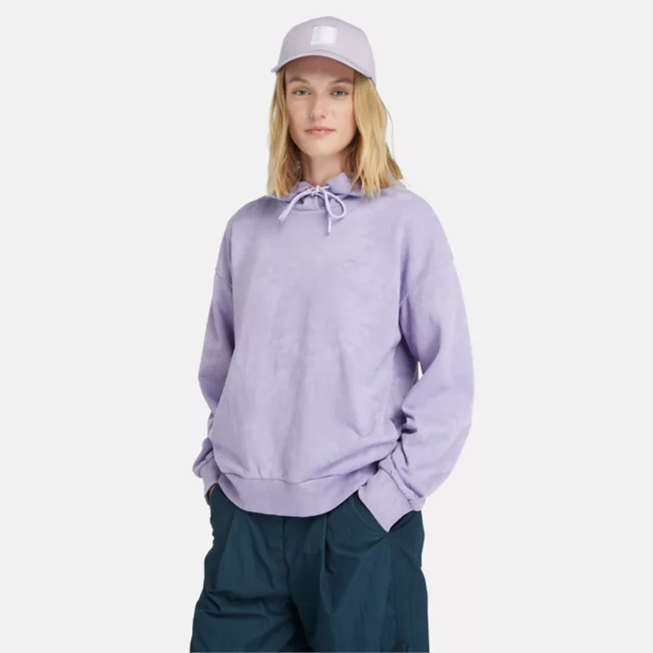 Sweat à capuche tie & dye saisonnier pour femme en violet