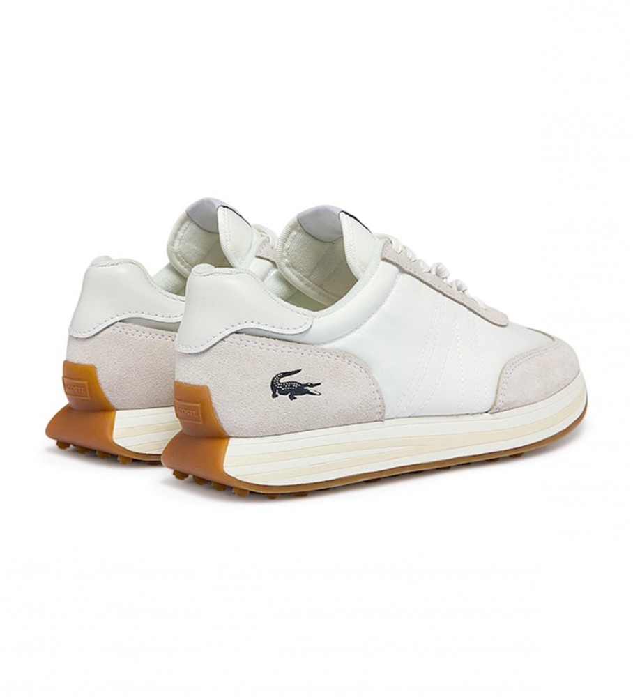 Tênis Lacoste L-Spin em couro branco.