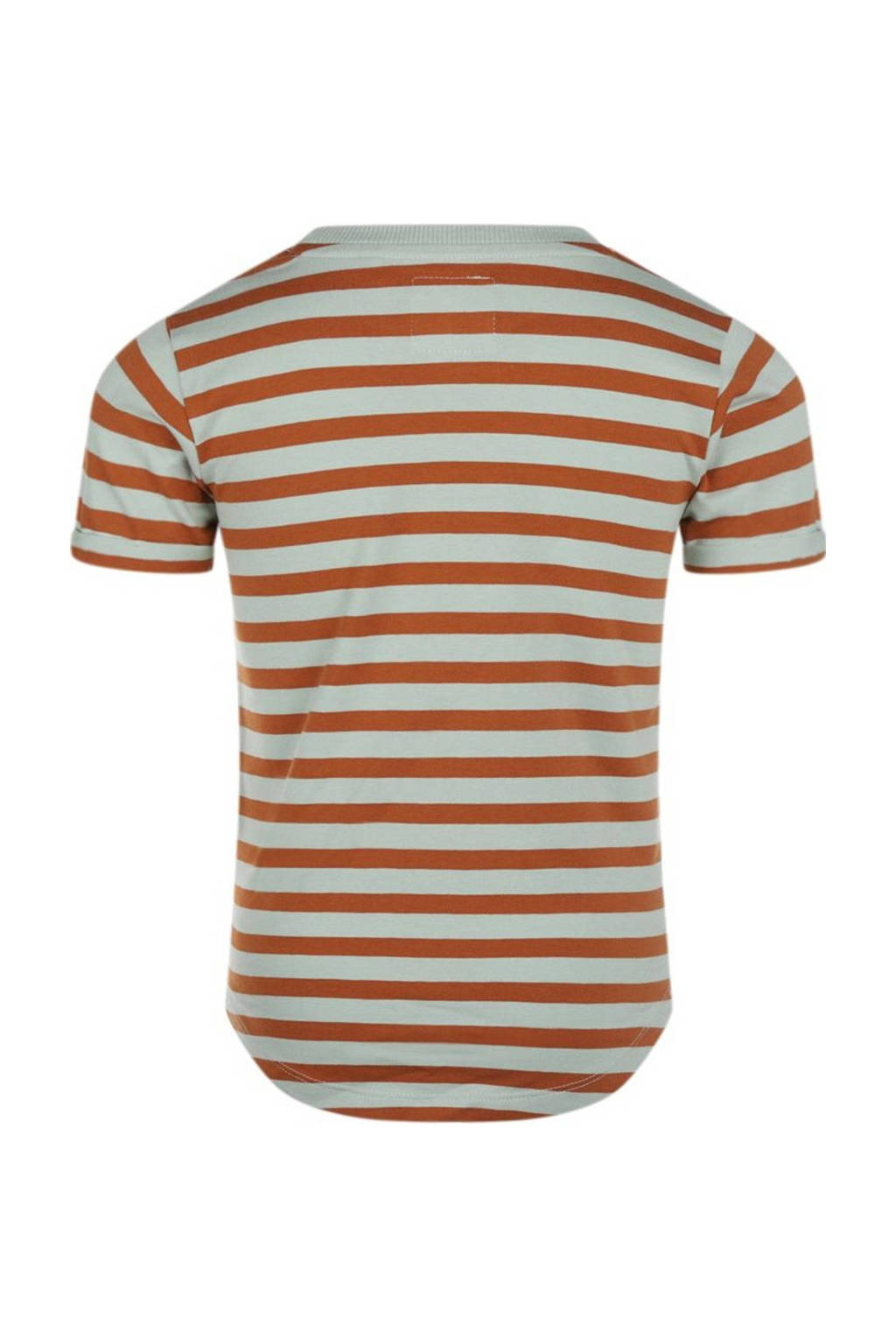 Koko Noko gestreept T-shirt lichtblauw/bruin