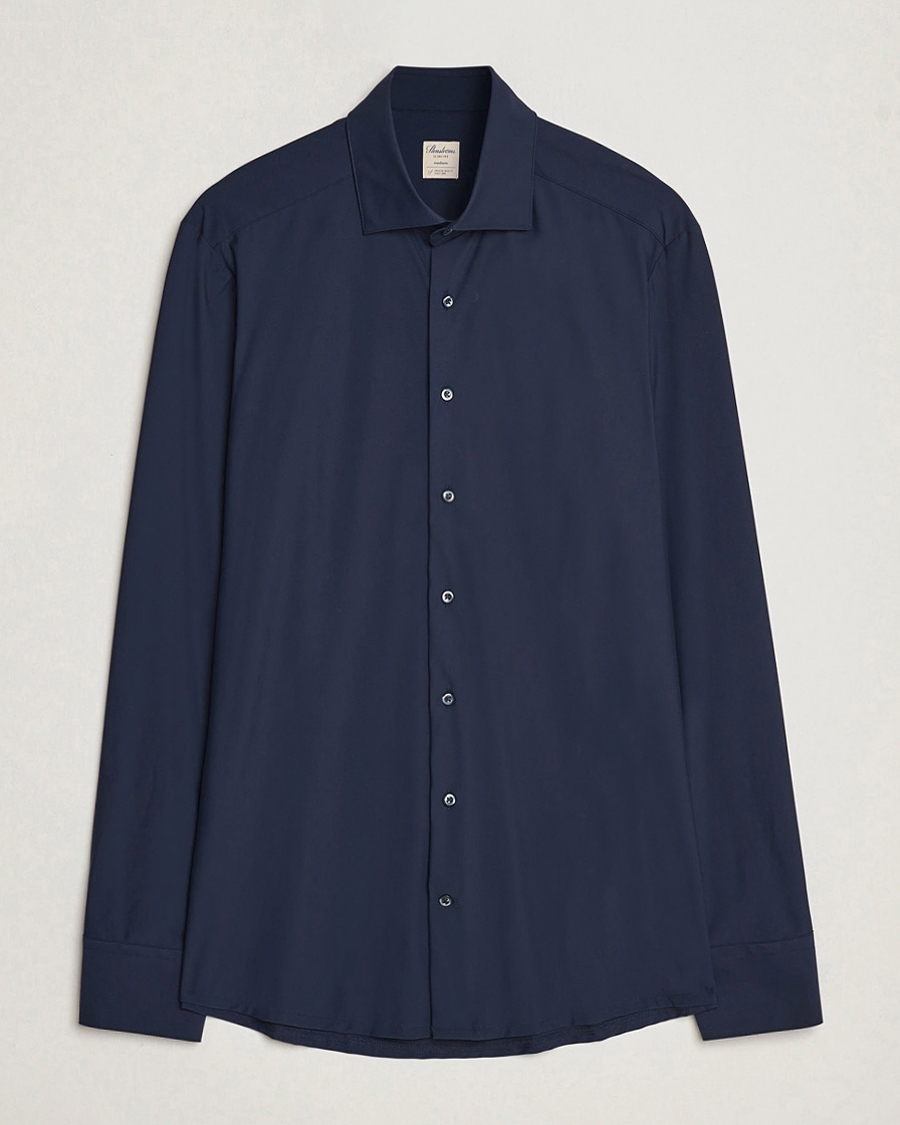 Stenströms Slimline Stretch Jersey Shirt Navy