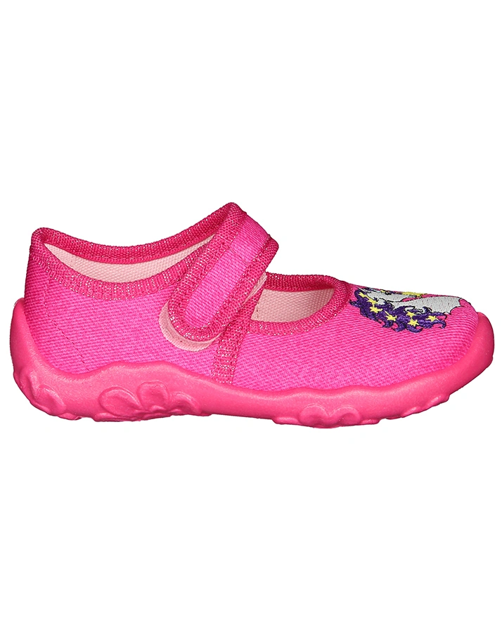 Spangen-Hausschuhe BONNY UNICORN STAR mit Glitzer in pink