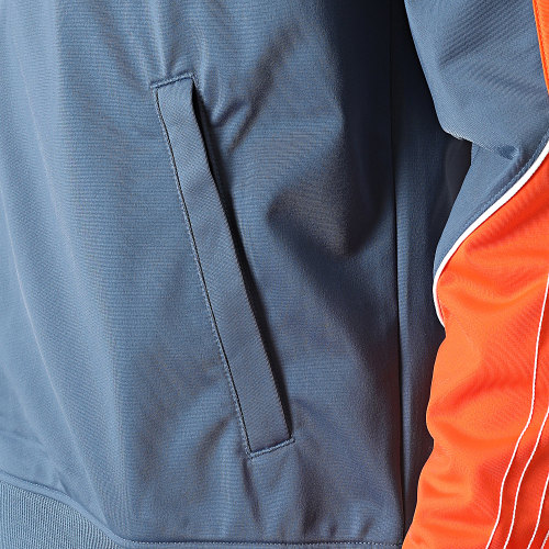 Veste Zippée A Bandes HI3003 Bleu Orange