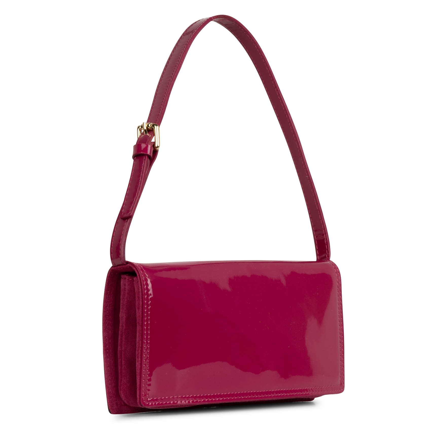 EMMA - Sac à main baguette à rabat en cuir | Rose