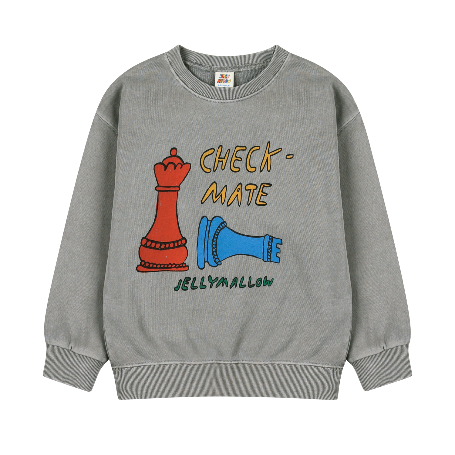Jelly Mallow | Check Mate Pignment Sweatshirt | Gray