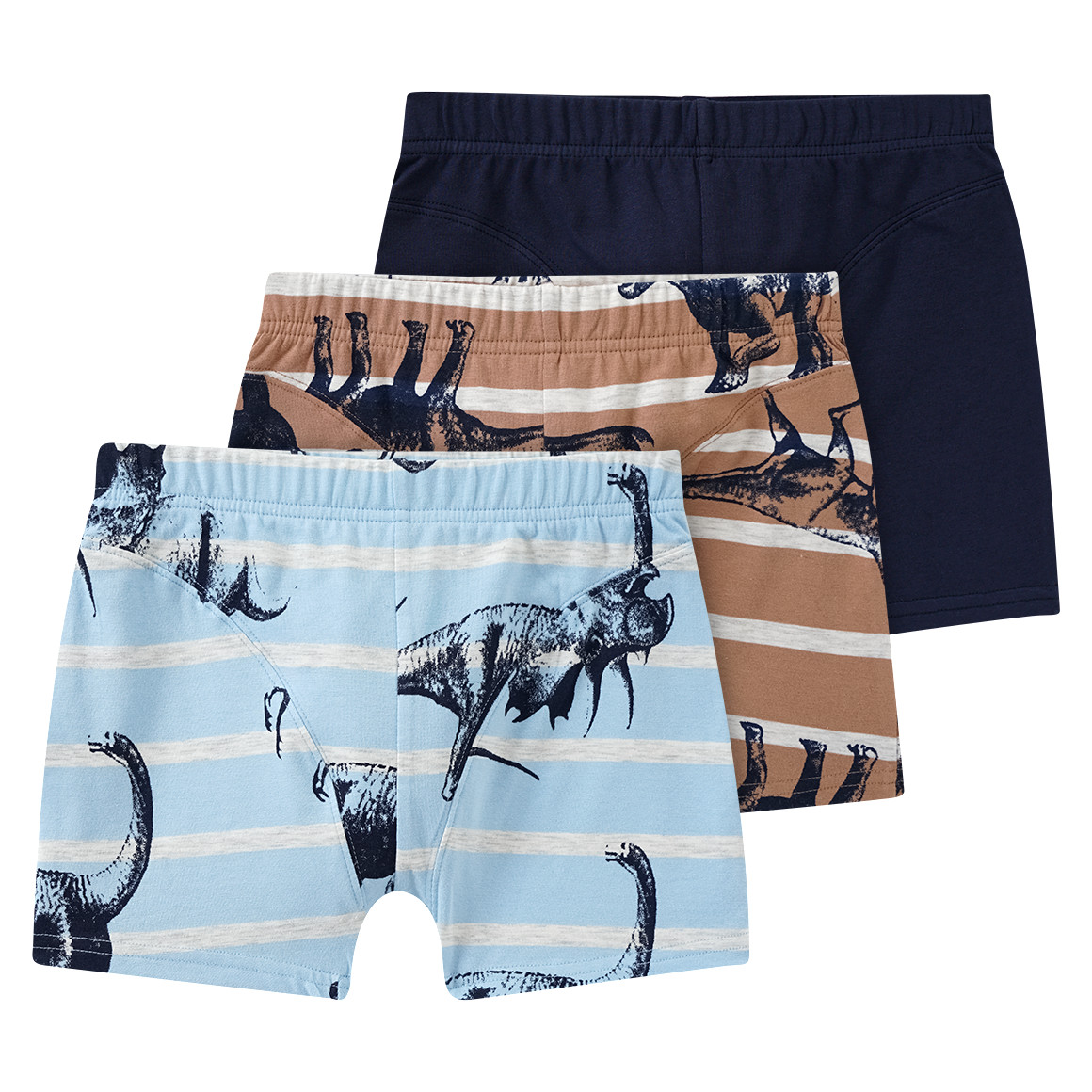 Yigga 3 Jungen Boxer im Set hellblau / hellbraun / dunkelblau
