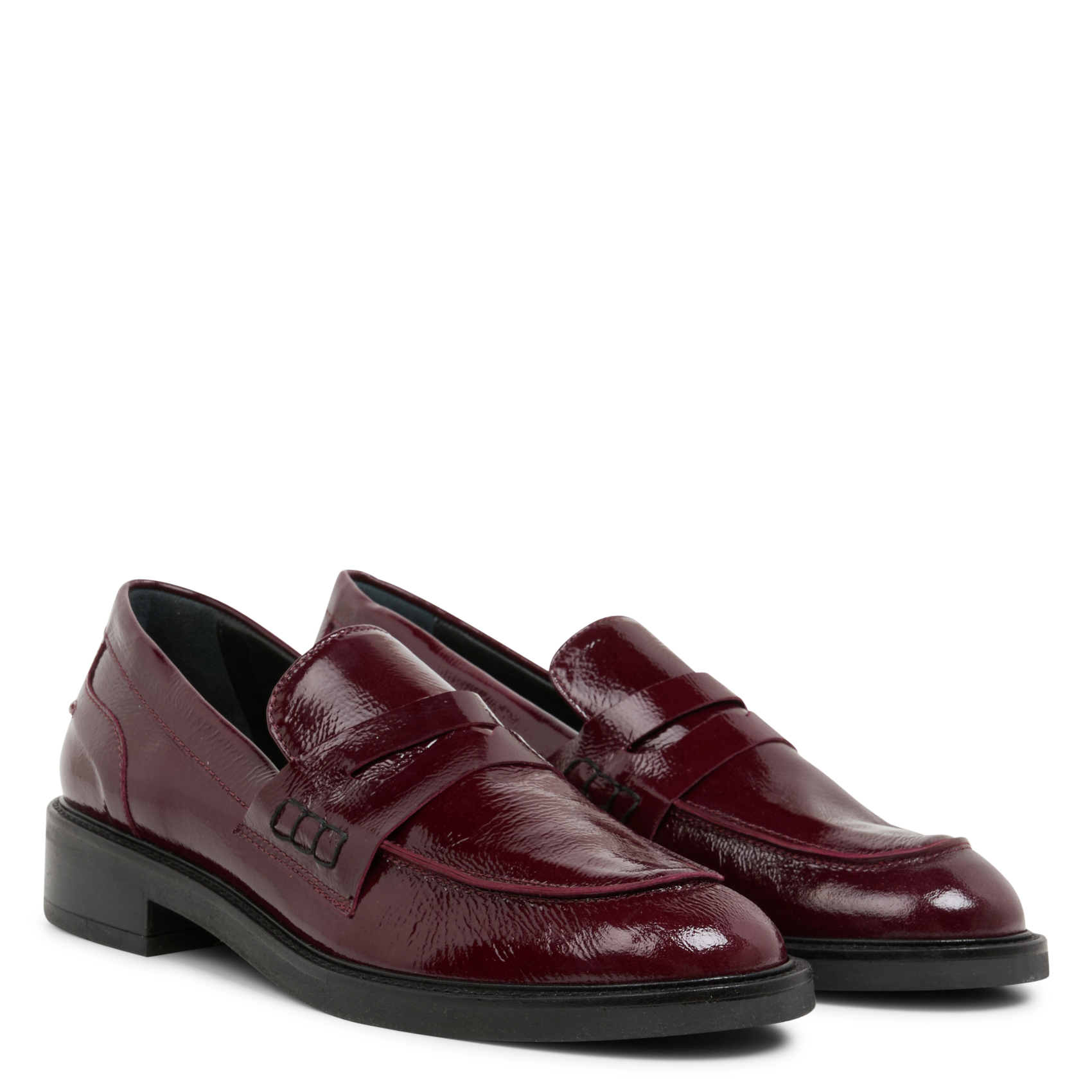 Mocassins en cuir vernis froissé | Violet