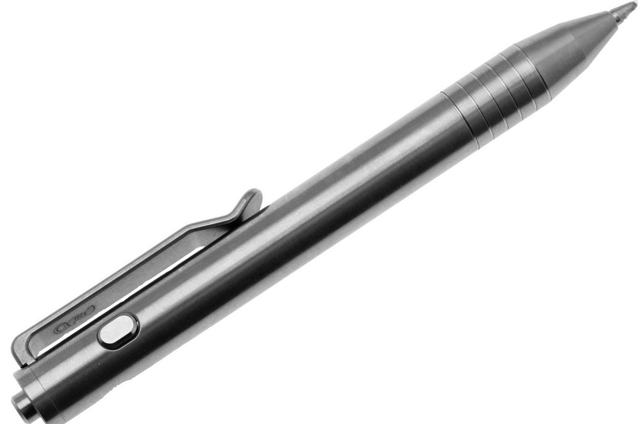 Big Idea Design Mini Dual Side Click Pen MDSC-RW Raw Titanium, everyday carry pen