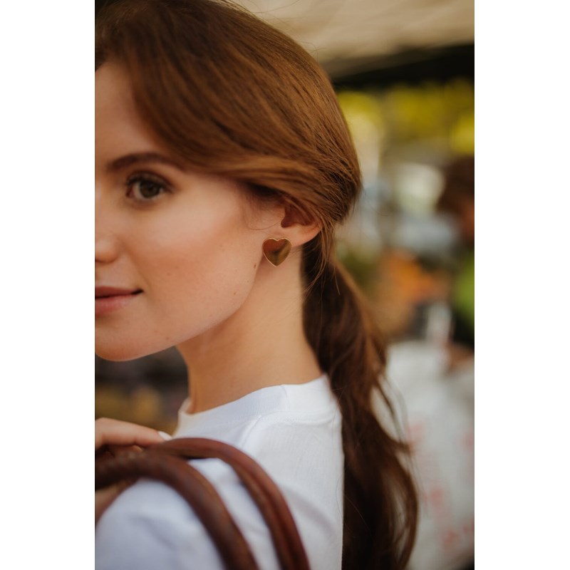 boucles d'oreilles puces coeurs plaqué argent - APHRODITE