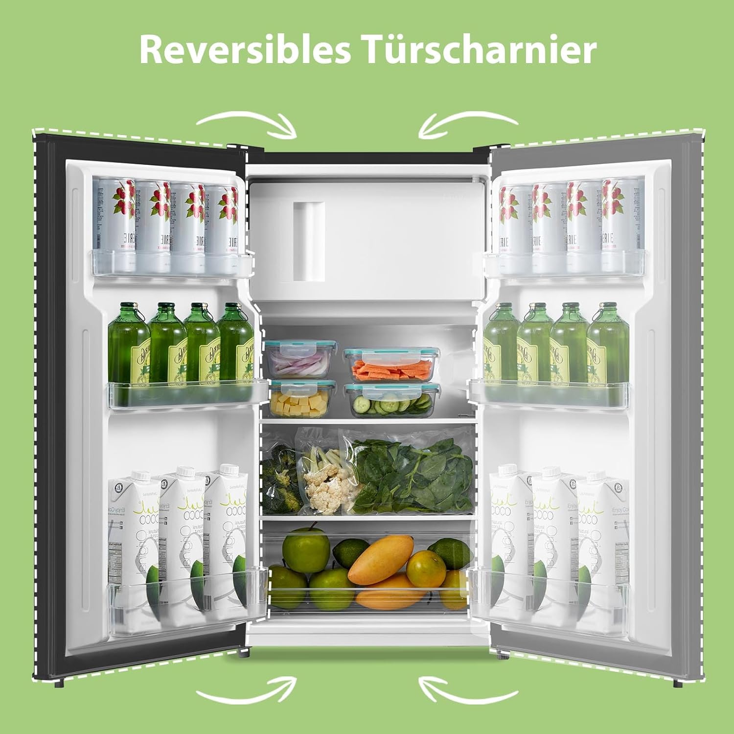 RCD80DK3(E) Kühlschrank mit Gefrierfach/ 80L Kleiner Kühlschrank/mit 12 L Gefrierfach/ -18 °C bis -8 °C/ 4-Sterne-Gefrierschrank-Bewertung/Inverter-Kompressor/Einstellbare Temperaturregelung