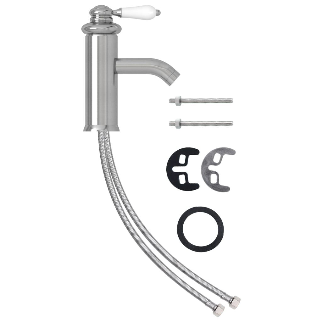 vidaXL Wastafelkraan, zilver, 130x180 mm