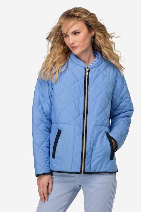 Steppjacke, wasserabweisend, Stehkragen, Zipper, Zipptaschen