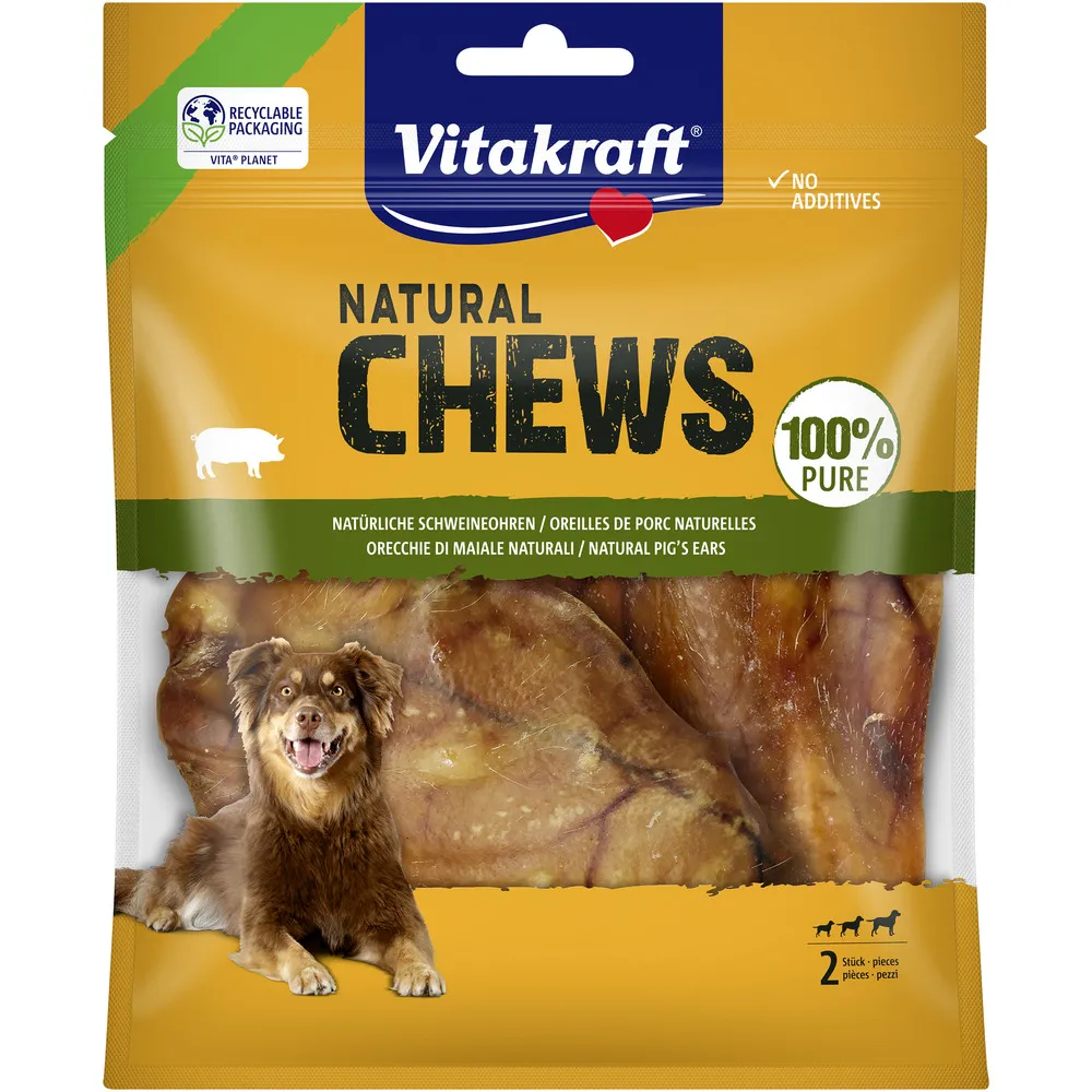Vitakraft NATURAL CHEWS griseører, tørret - 44 g.
