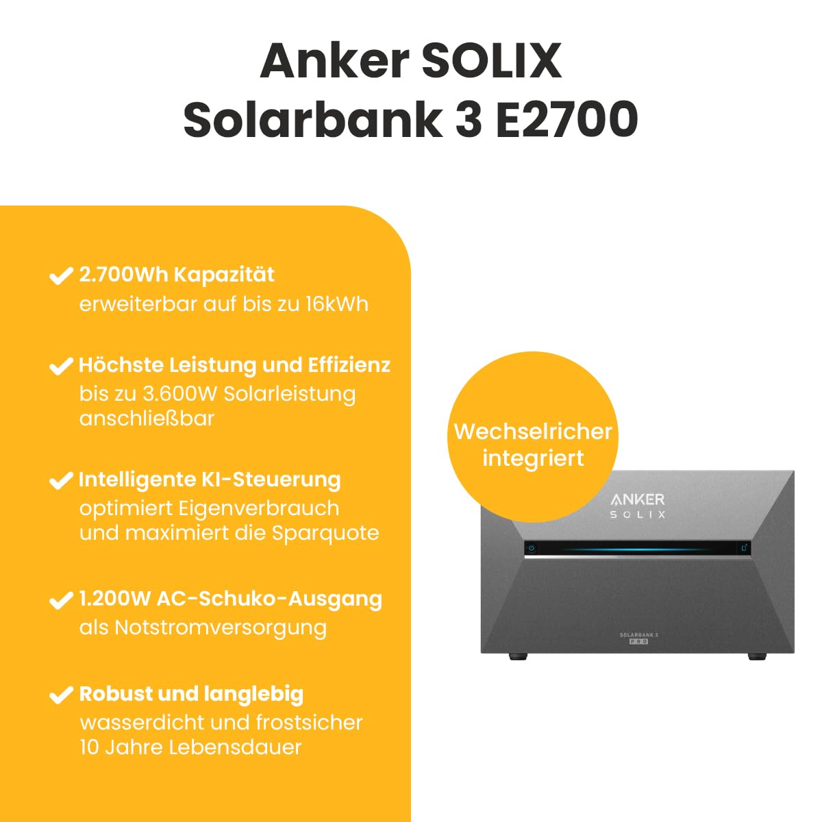 All in One 2000W Balkonkraftwerk mit Speicher 5376Wh, Anker Solix Solarbank 3 E2700 Pro mit BP2700, Smarten Zähler&Zubehör Komplettset, 4×500W Jasolar Solarmodule, Plug&Play (0% MwSt)
