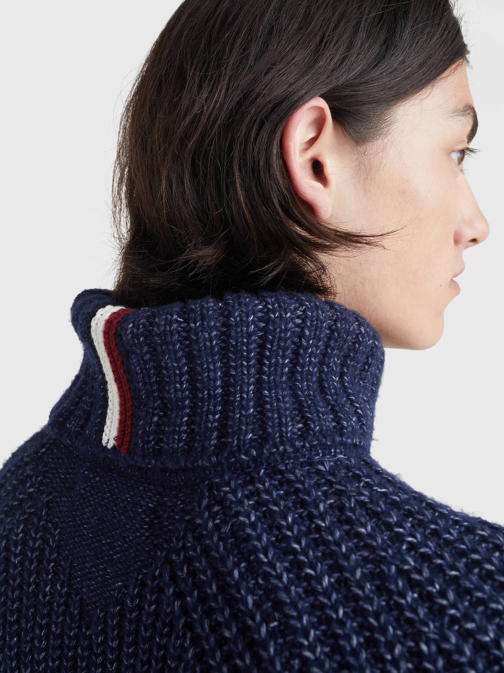 Tommy Hilfiger| Herren Rollkragenpullover 2-TONE CHUNKY mit Wolle