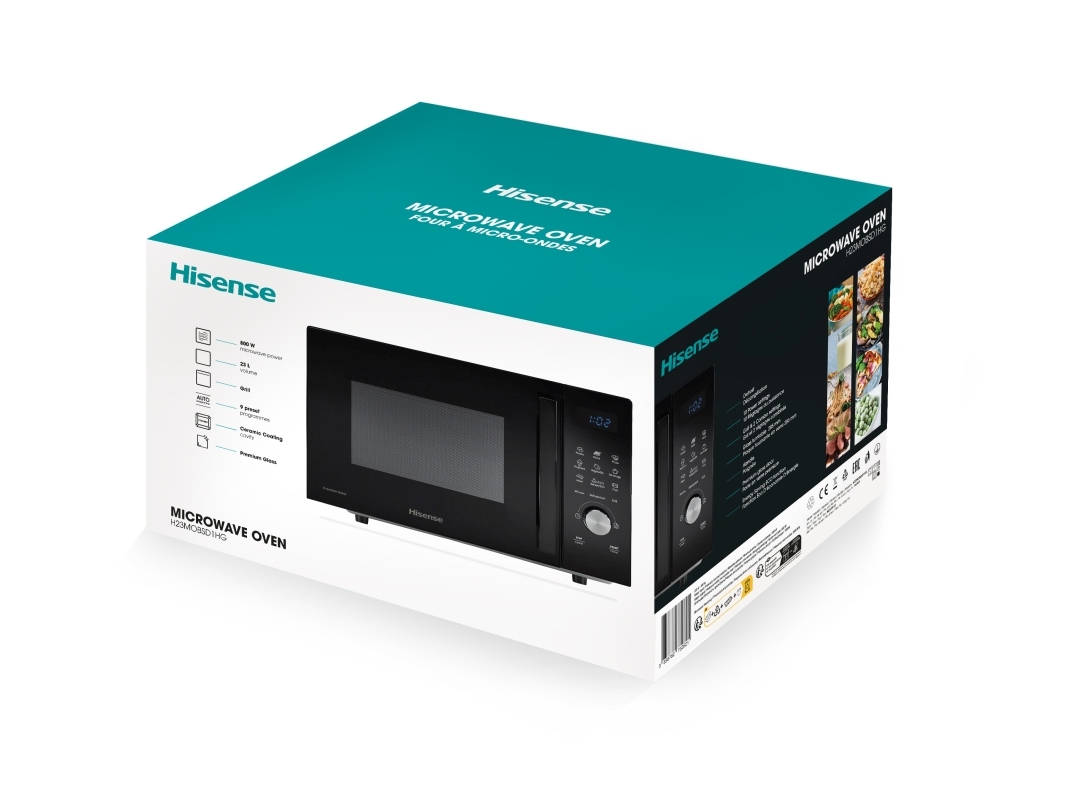 MICRO ONDAS COM GRILL HISENSE H23MOBSD1HG PRETO 23L