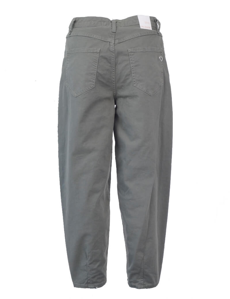 PLEASE PANTALON FEMME 5P TOILE BOYFIT LOOSE SHARK