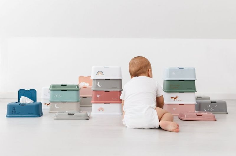 Funkybox - Clay Grey - Billendoekjes Doosje - Geschikt voor Alle Soorten Vochtige Babydoekjes