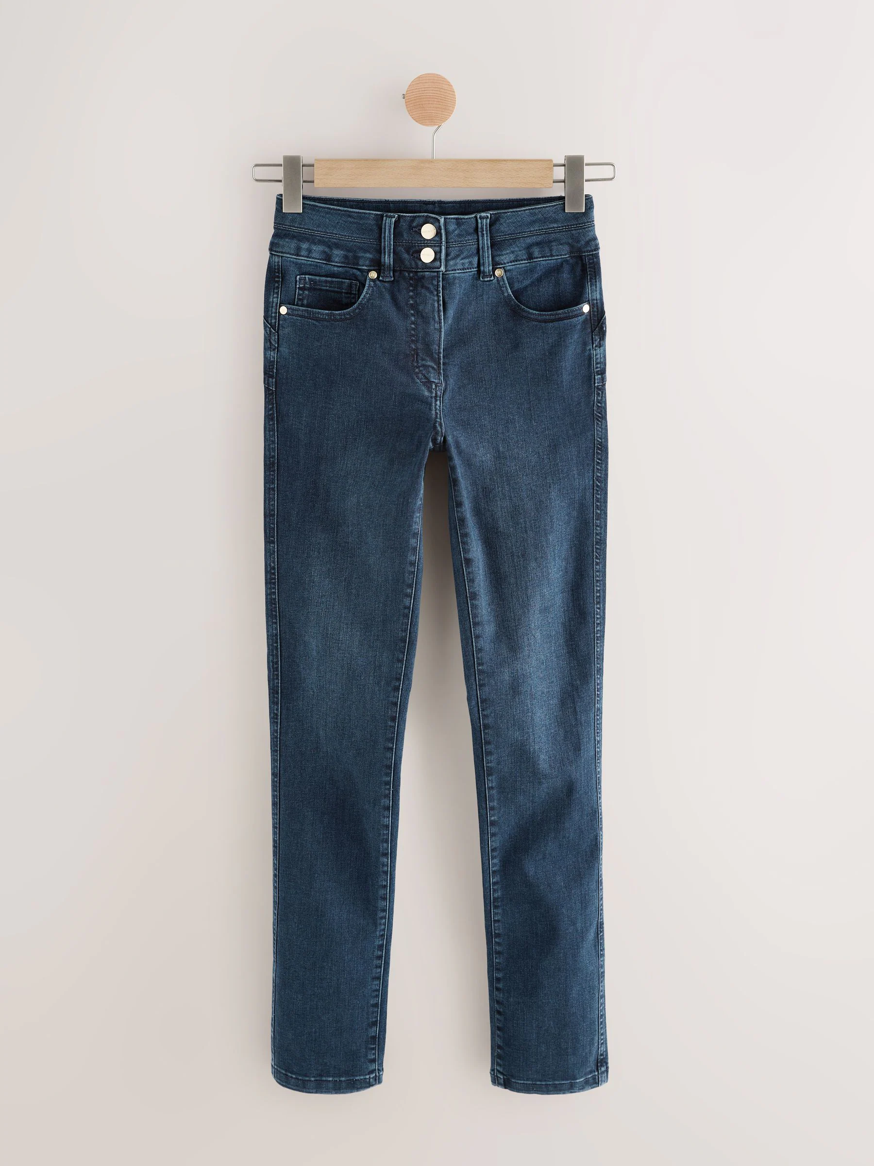Donkerblauw denim - Figuurvormende slim jeans