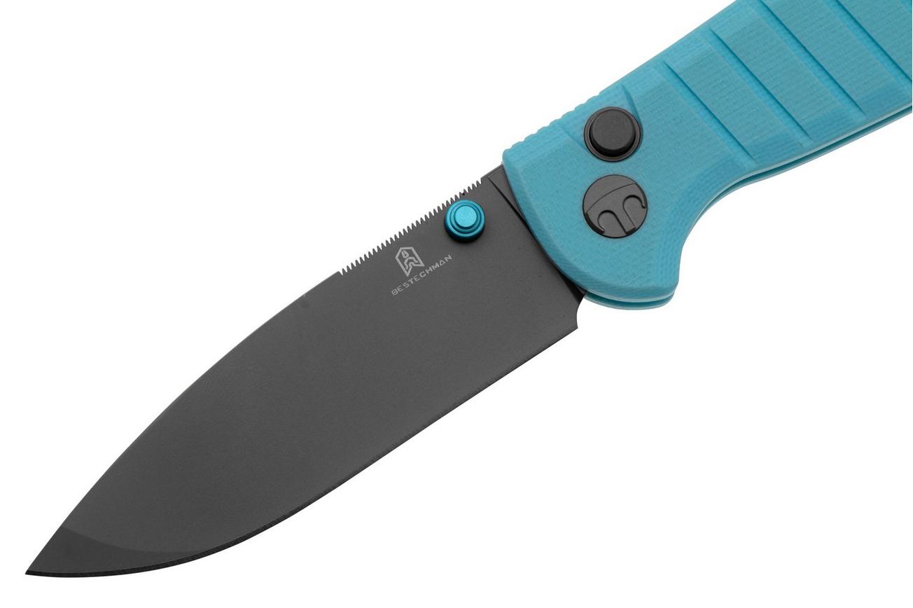 Bestechman Goodboy Jr BMK10D PVD D2, Blue G10 zakmes, Keanu design