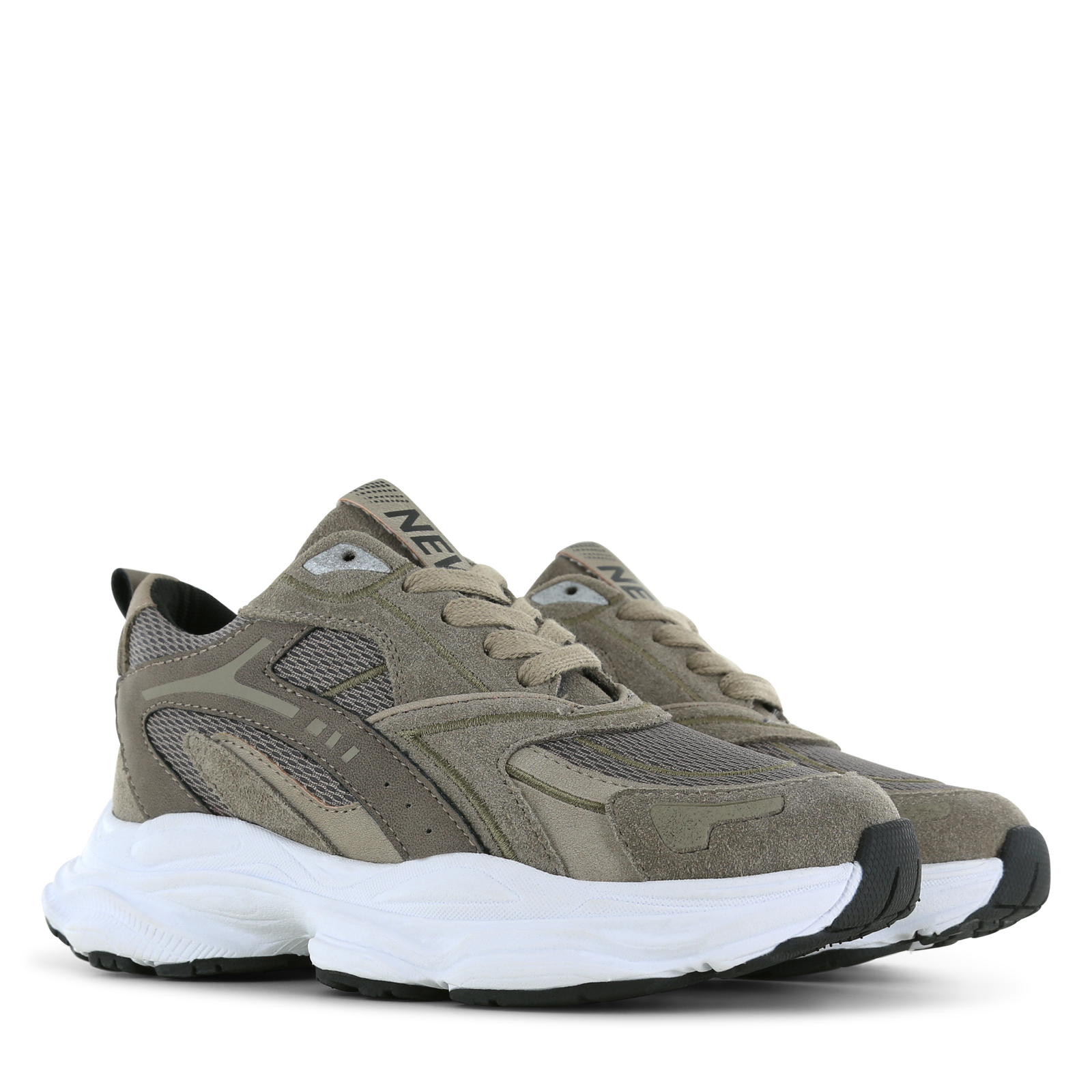 Shoesme taupe sneaker Mesh, Microfiber leer, Suède | Sale
