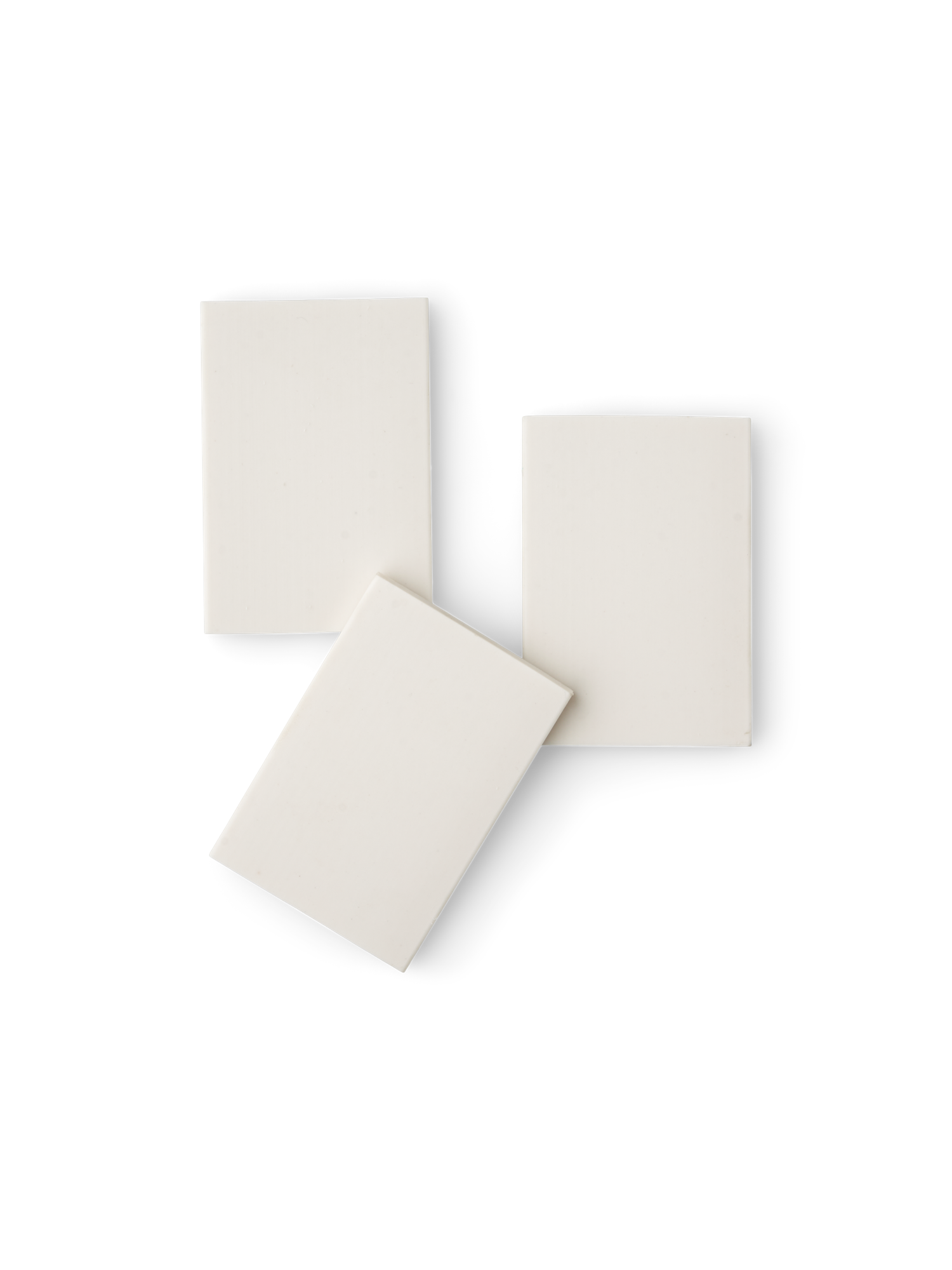 Blanke gummistempler | Gummi. 6,5 x 4,5 x 0,5 cm. 3 stk. | Off White