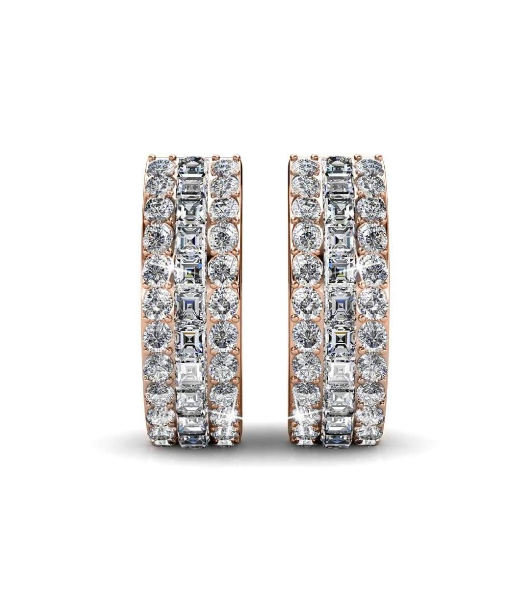 Boucles d'oreilles Olena - Or Rosé et Cristal
