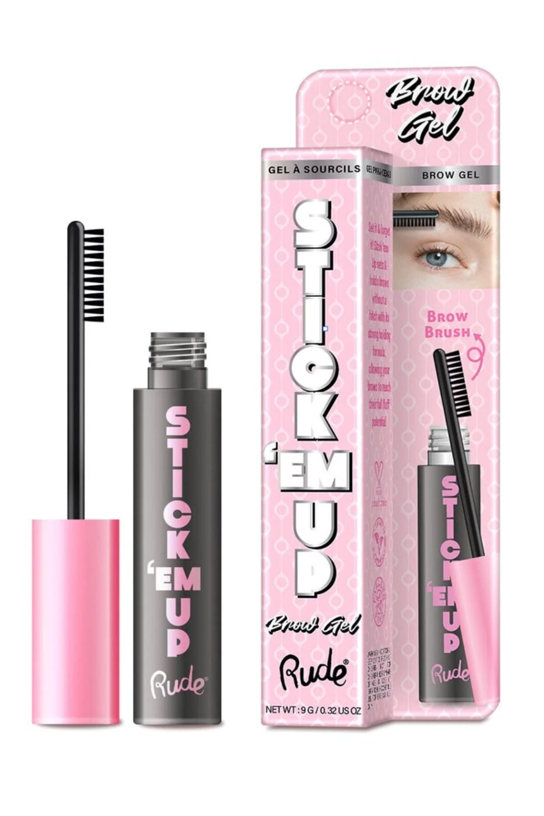 Rude Cosmetics Stick 'Em Up Brow Gel -