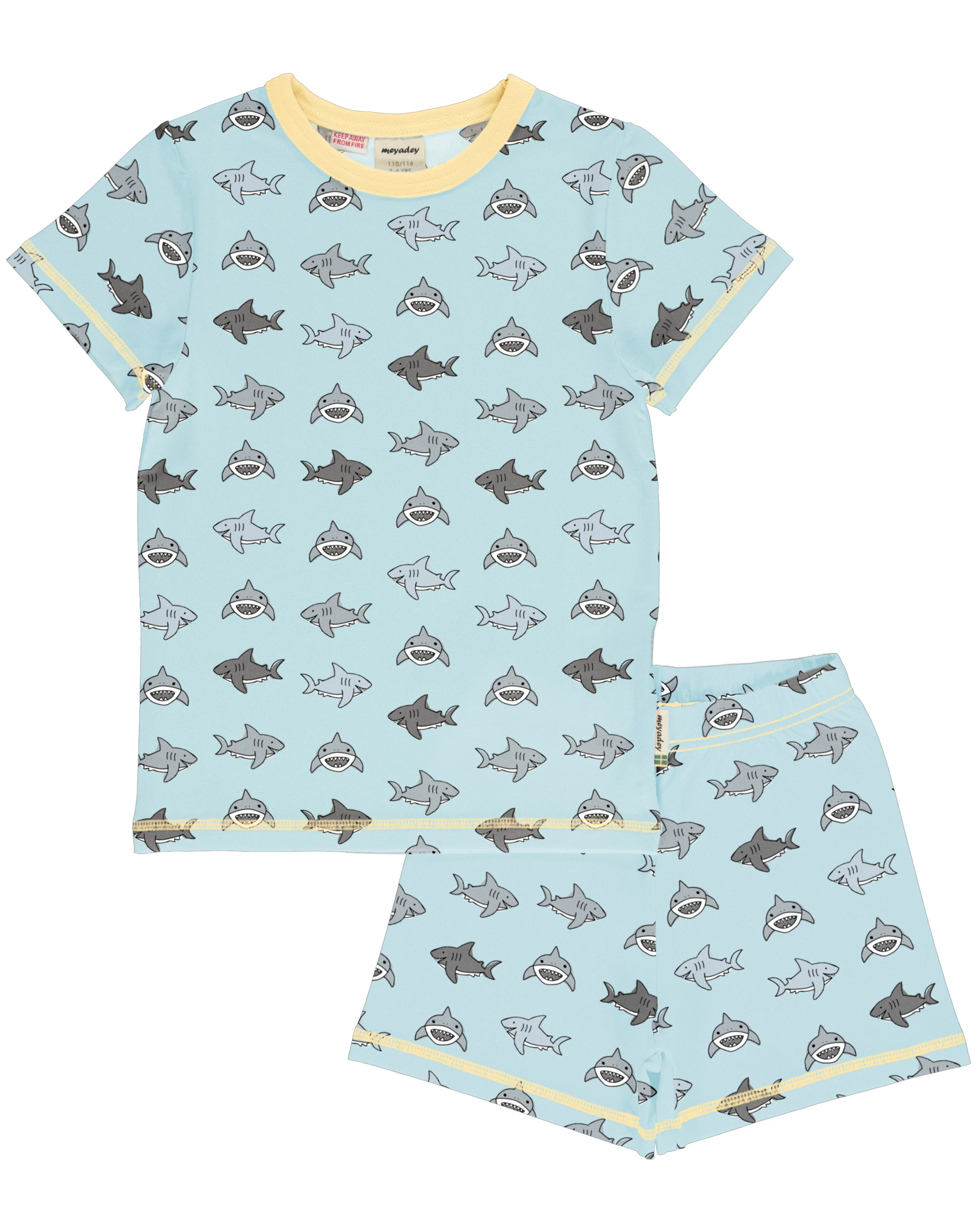 Schlafanzug kurz SALTY SHARK in hellblau