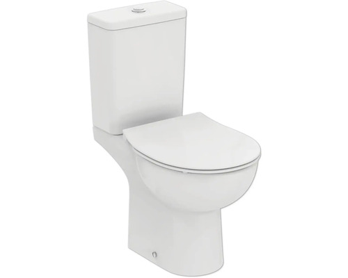 Ideal Standard WC-combinatieset Eurovit, randloos, glanzend wit met toiletzitting W007501