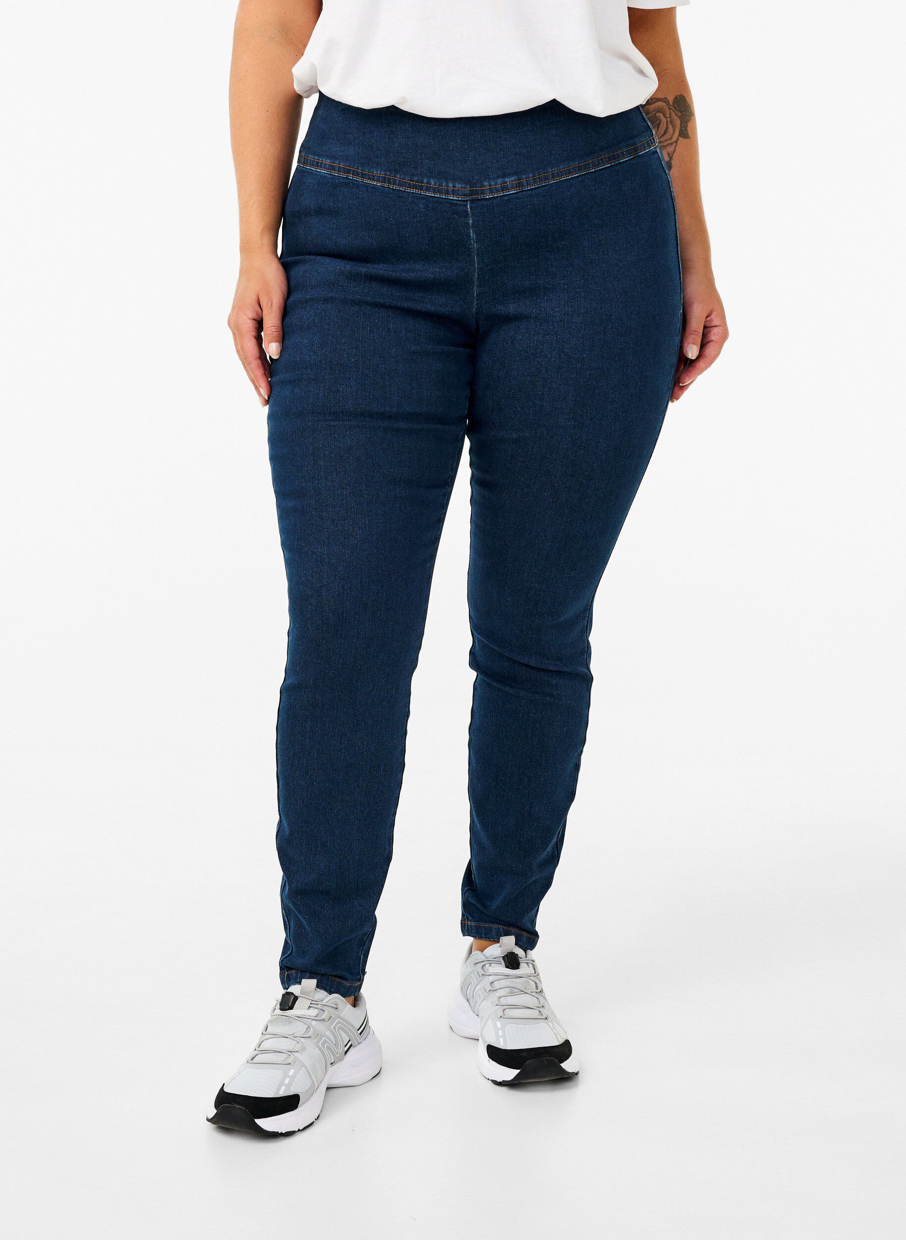 Stretchy jeggings med høj talje