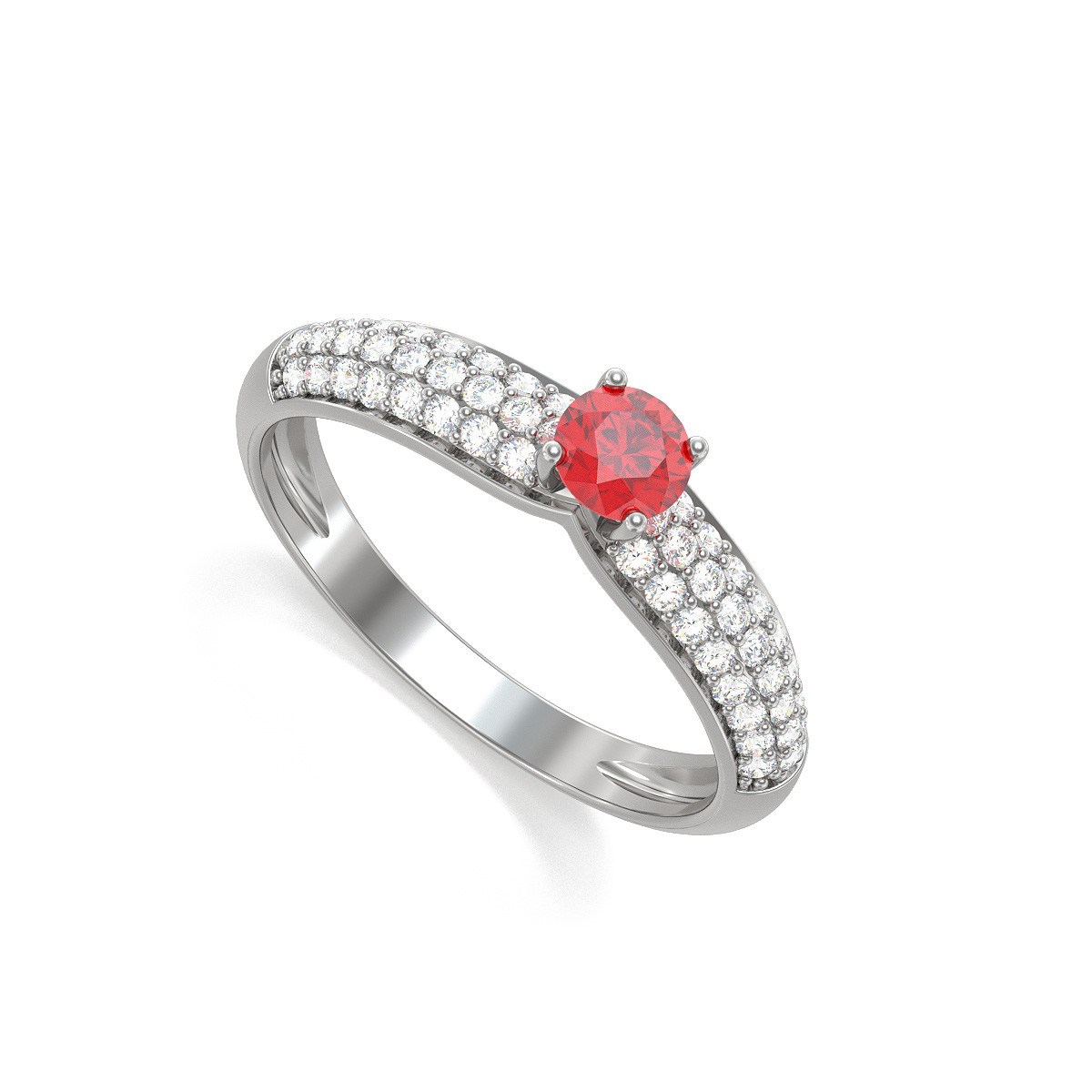 Bague Rubis et diamants sur Argent 925 1.978grs