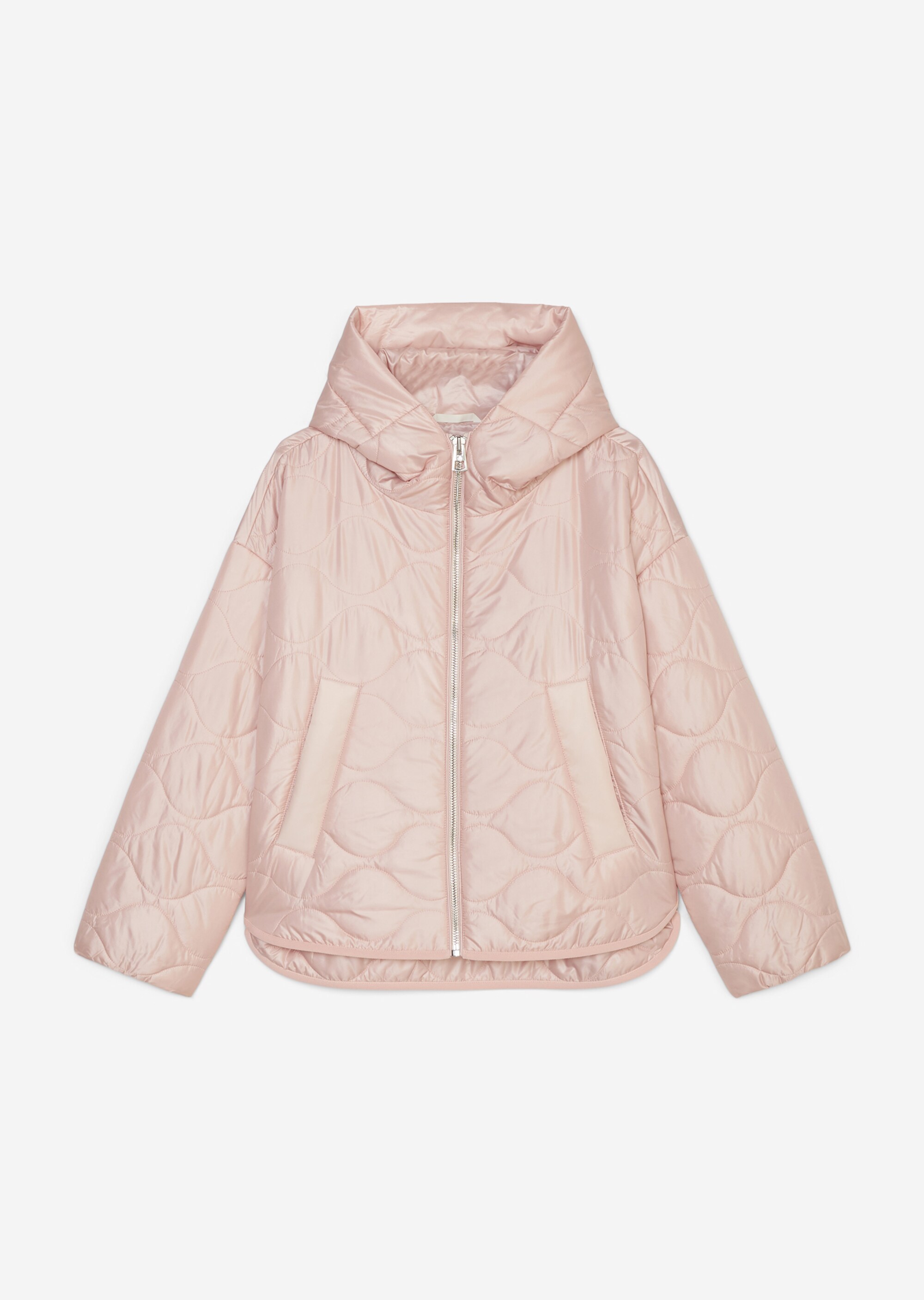 Kapuzen-Steppjacke im Cape-Stil relaxed aus recycelter Ripstop-Qualität